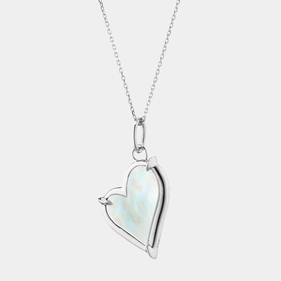 mother of pearl heart necklace