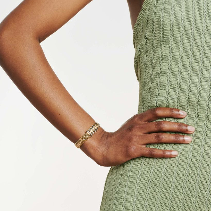 diamond two tone bracelet