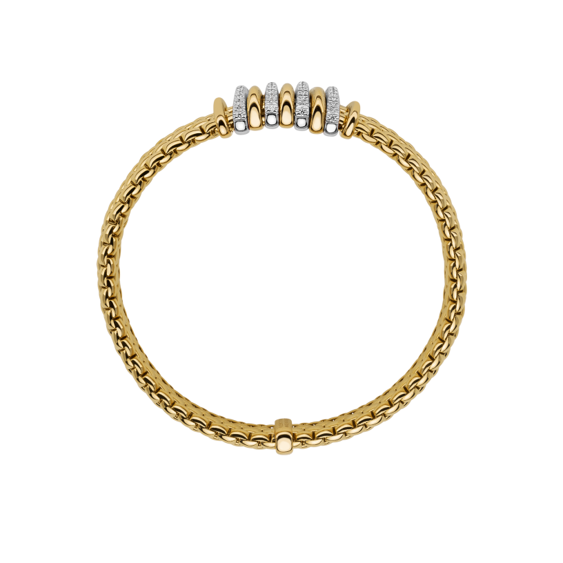diamond two tone bracelet