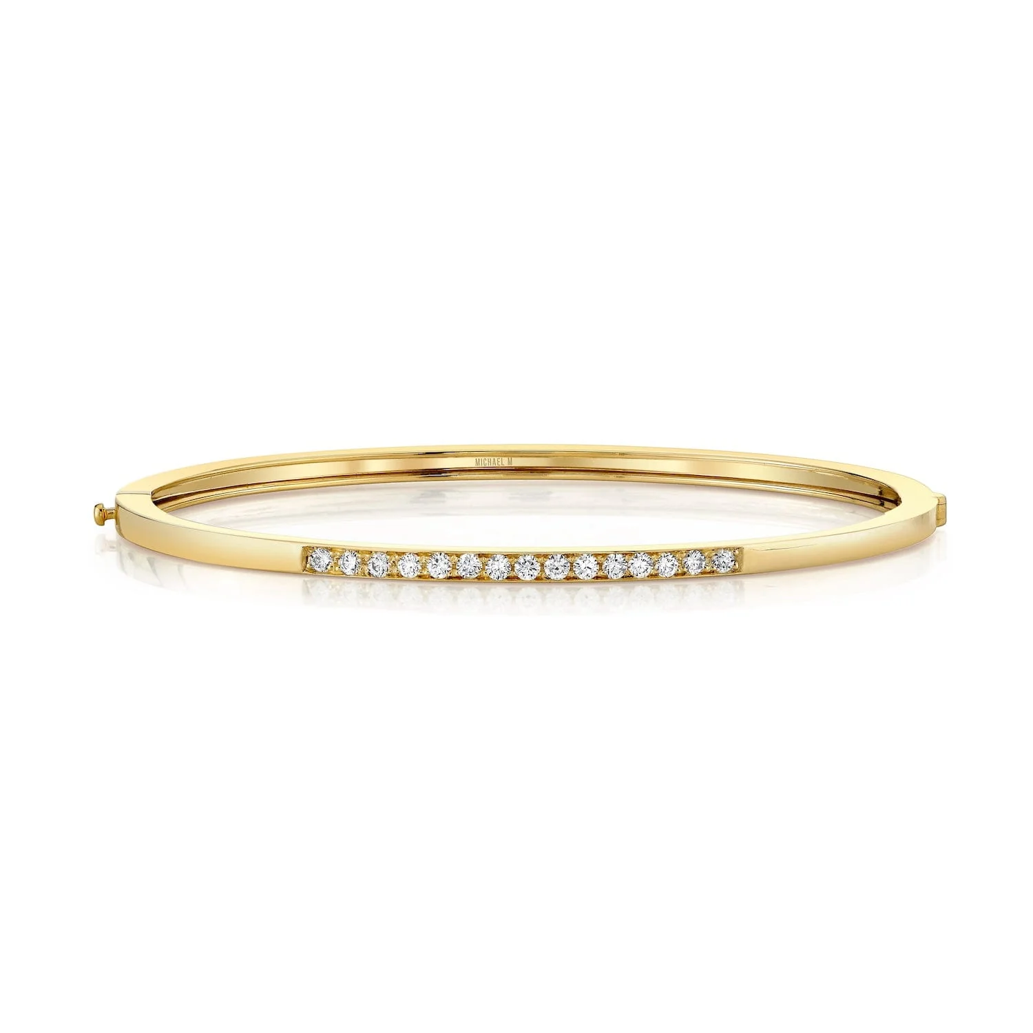 diamond yellow gold bangle