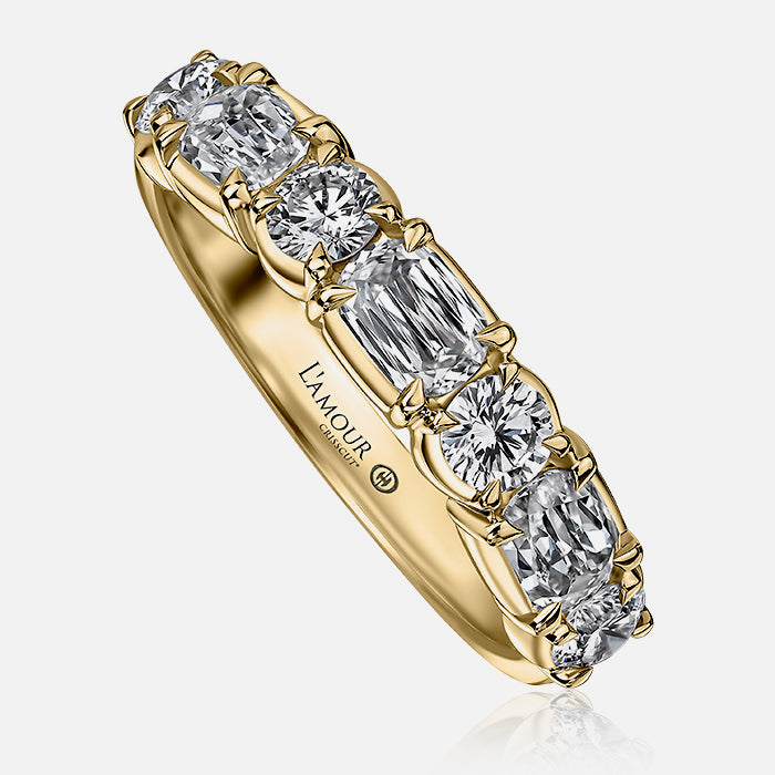 L’Amour Crisscut Wedding Ring 18k Yellow Gold - L201