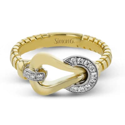 buckle fashion ring with diamonds