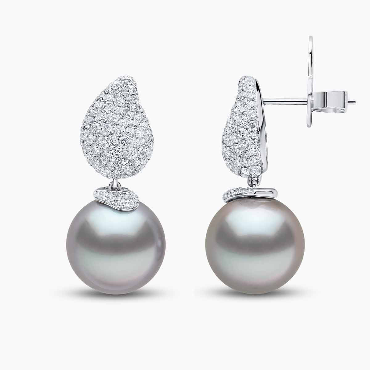 Duchess Tahitian Pearl & Teradrop Diamond Earrings