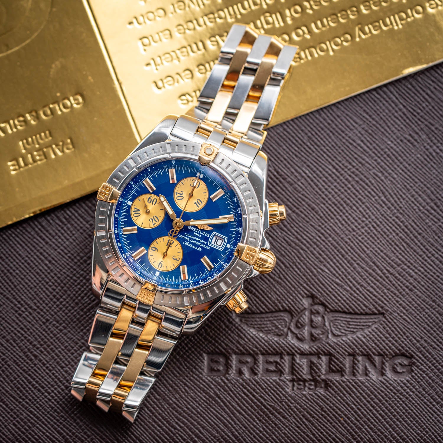 Breitling Chronomat Evolution Two-Tone Blue Dial 44mm - B13356