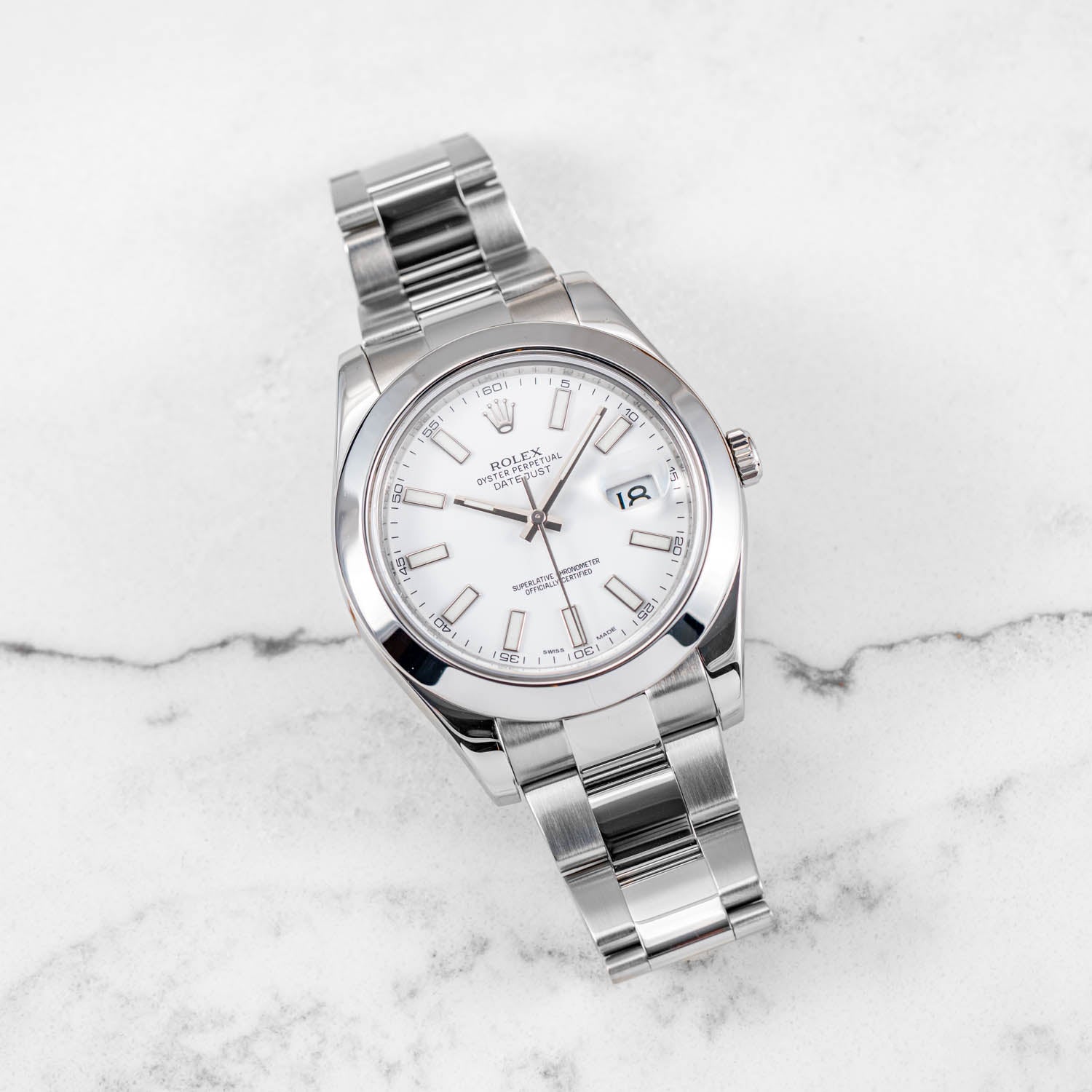 Rolex Datejust II White Index Dial 41mm - 116300