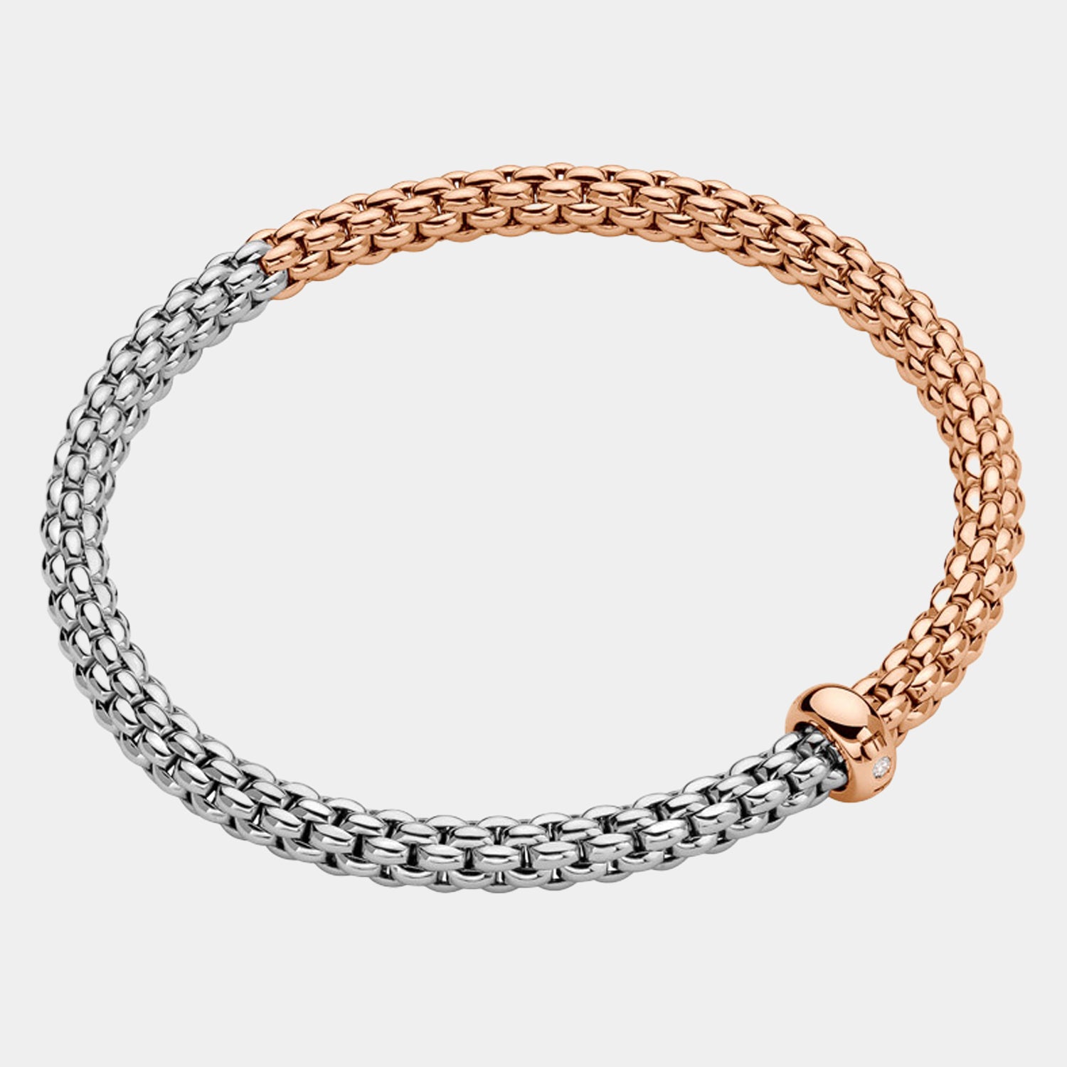 White and Rose Gold stretch bracelet