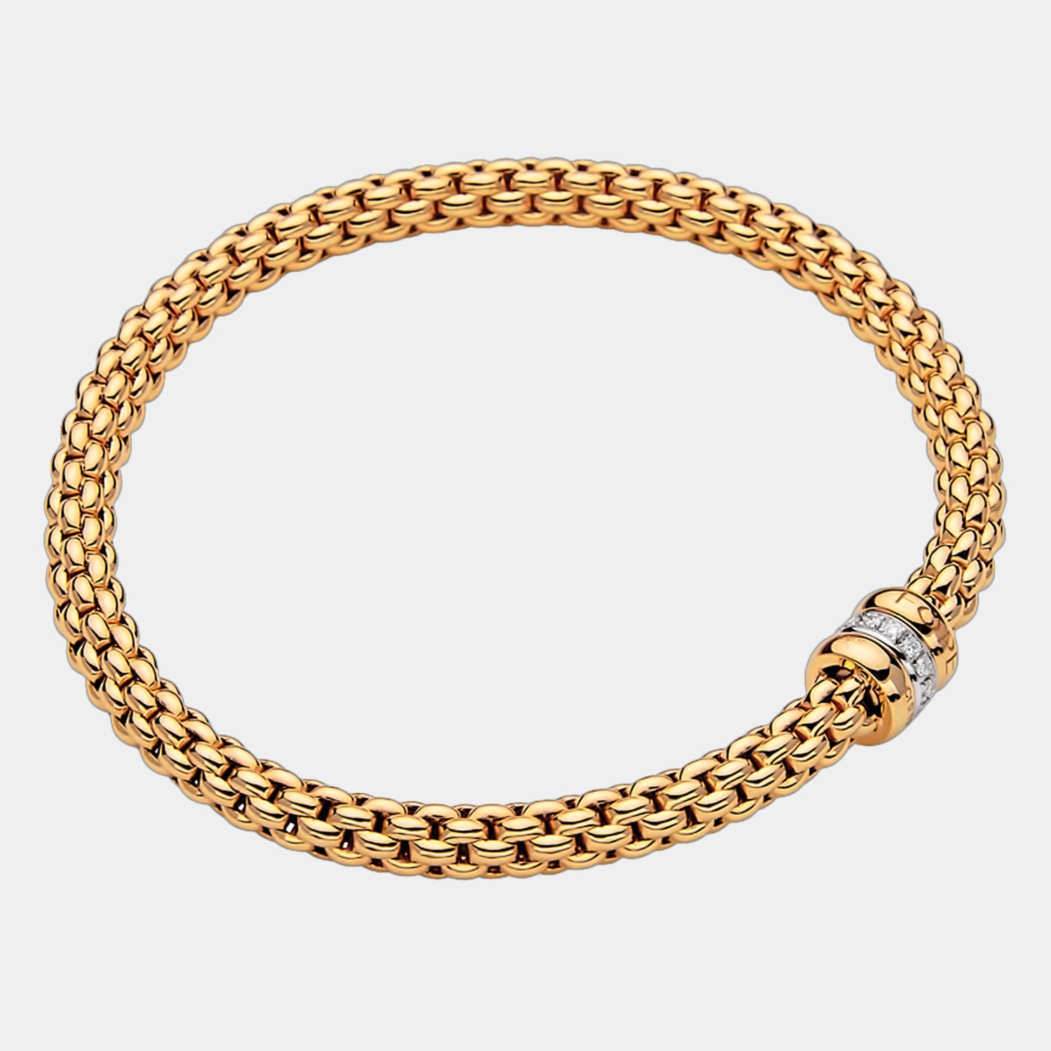 Yellow gold diamond stretch bracelet