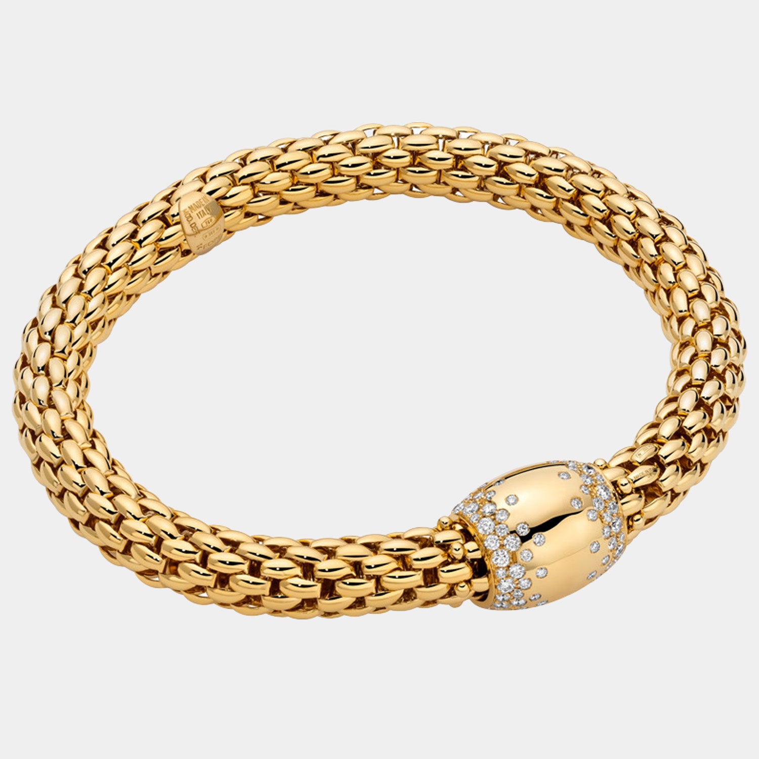 Yellow gold diamond stretch bracelet