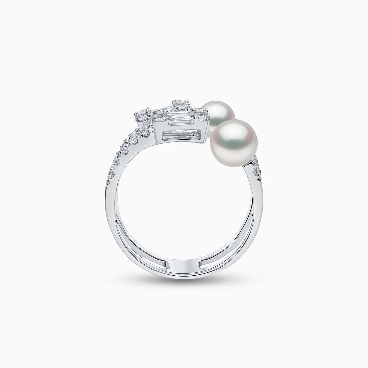 diamond and pearl open ring