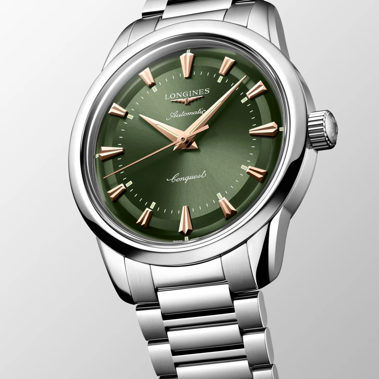 Conquest Heritage 38mm Green Dial on Bracelet