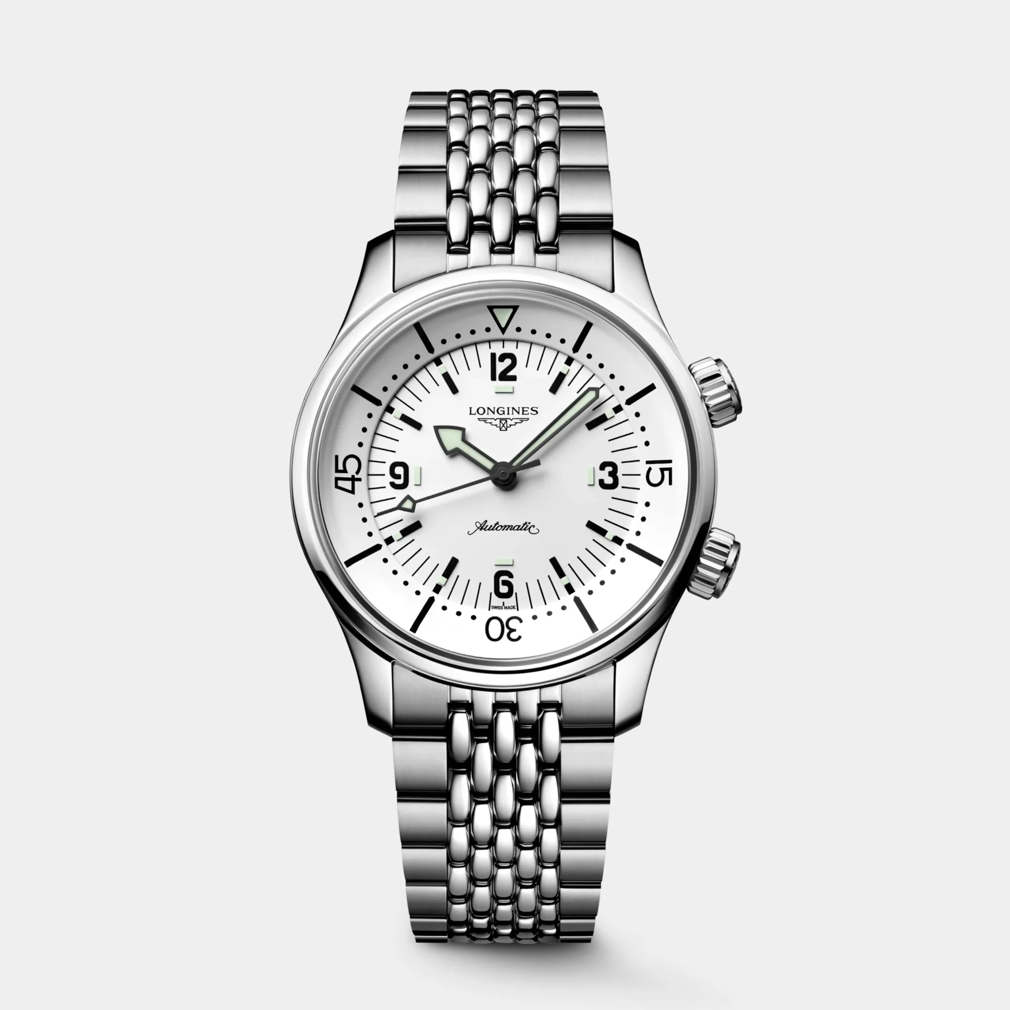Longines | Legend Diver 39mm - White Dial on Bracelet