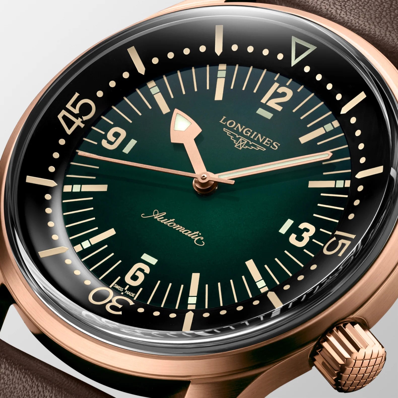Legend Diver Bronze 39mm - Green Dial on Strap