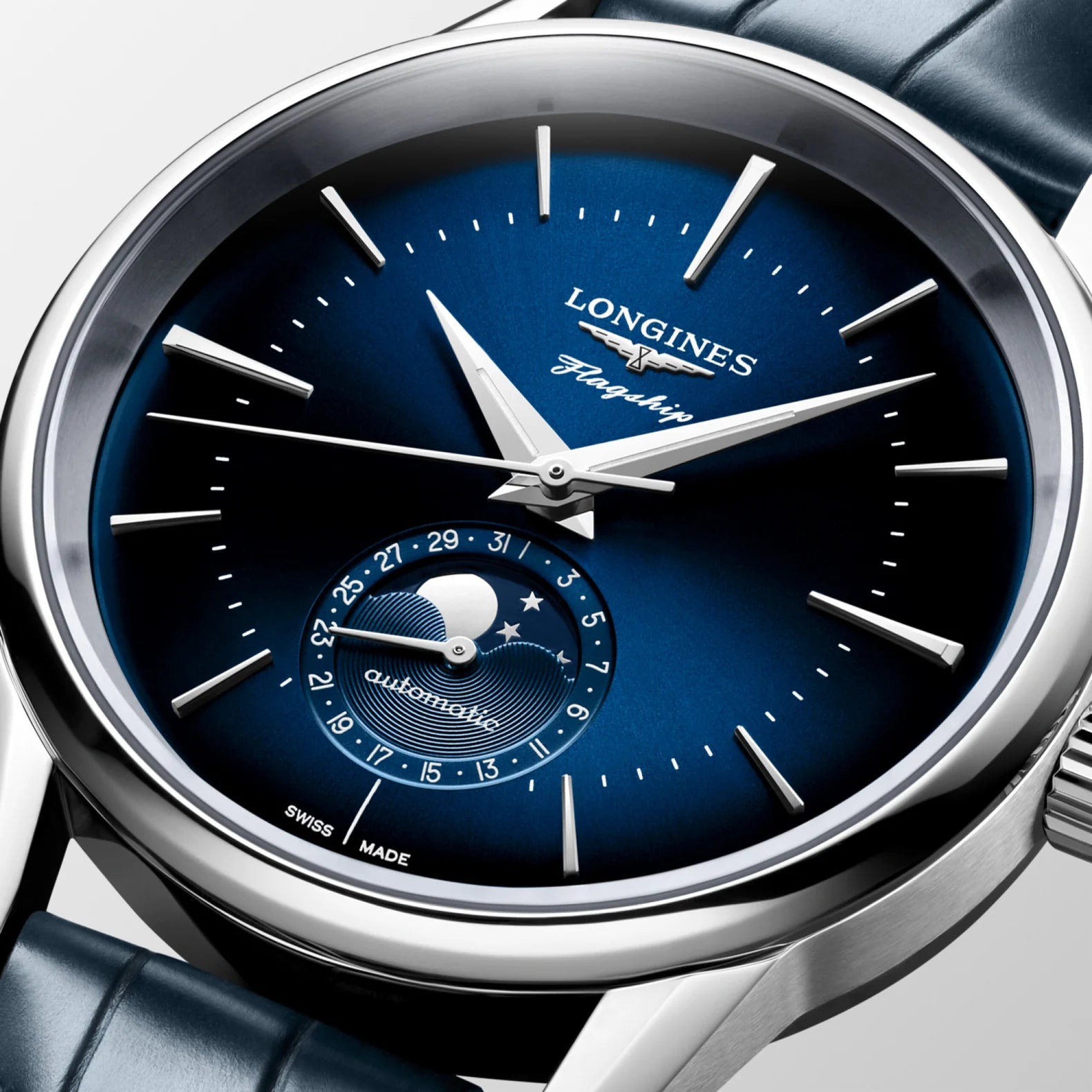 Flagship Heritage Moonphase 38.5mm - Blue Dial on Strap