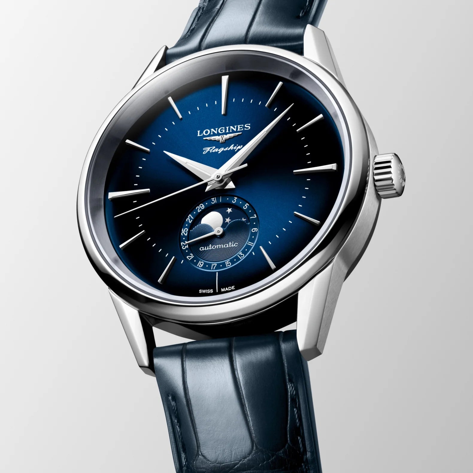 Flagship Heritage Moonphase 38.5mm - Blue Dial on Strap