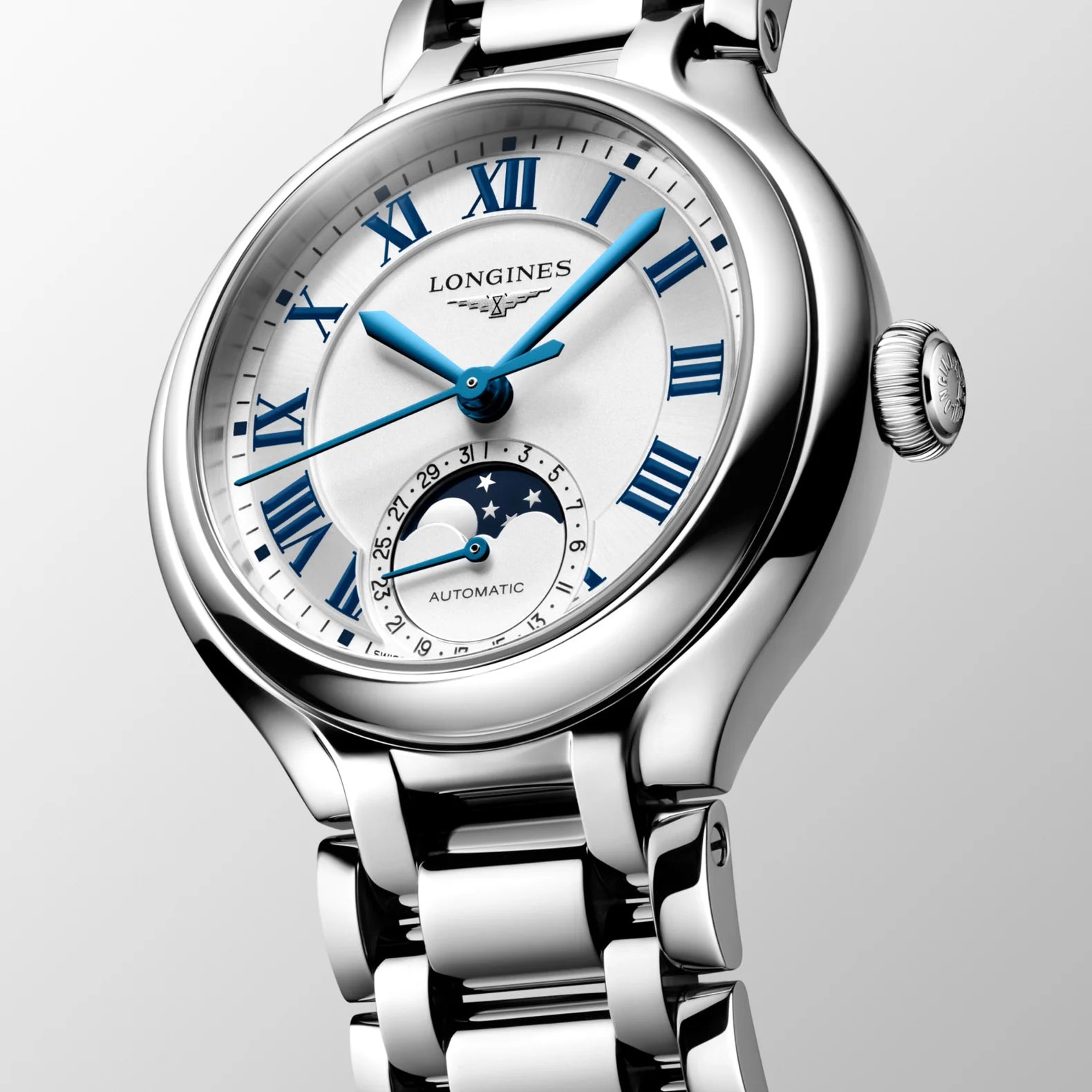 PrimaLuna Moonphase 34mm - Opaline Dial on Bracelet