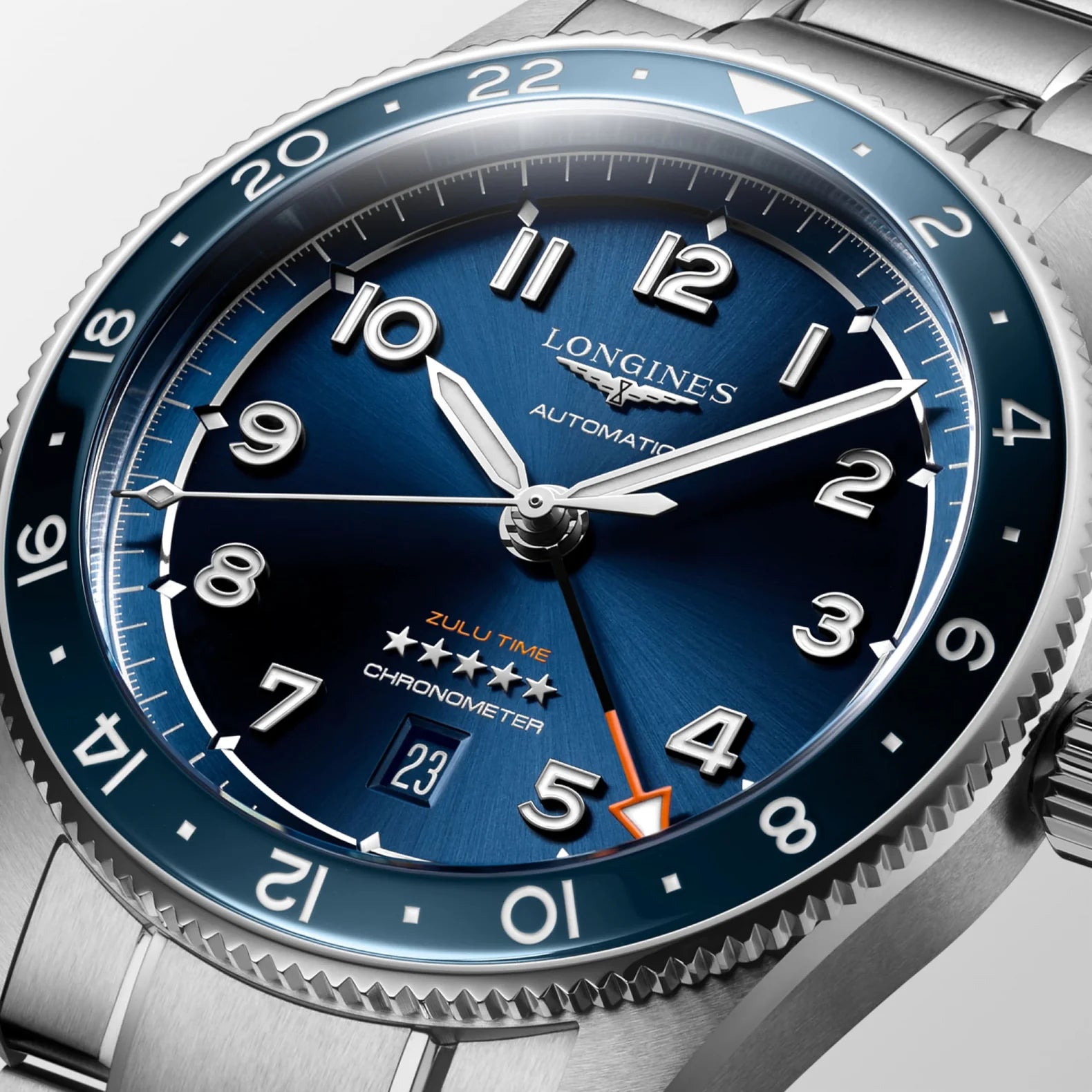Spirit Zulu Time 42mm - Blue Dial Blue Bezel on Bracelet