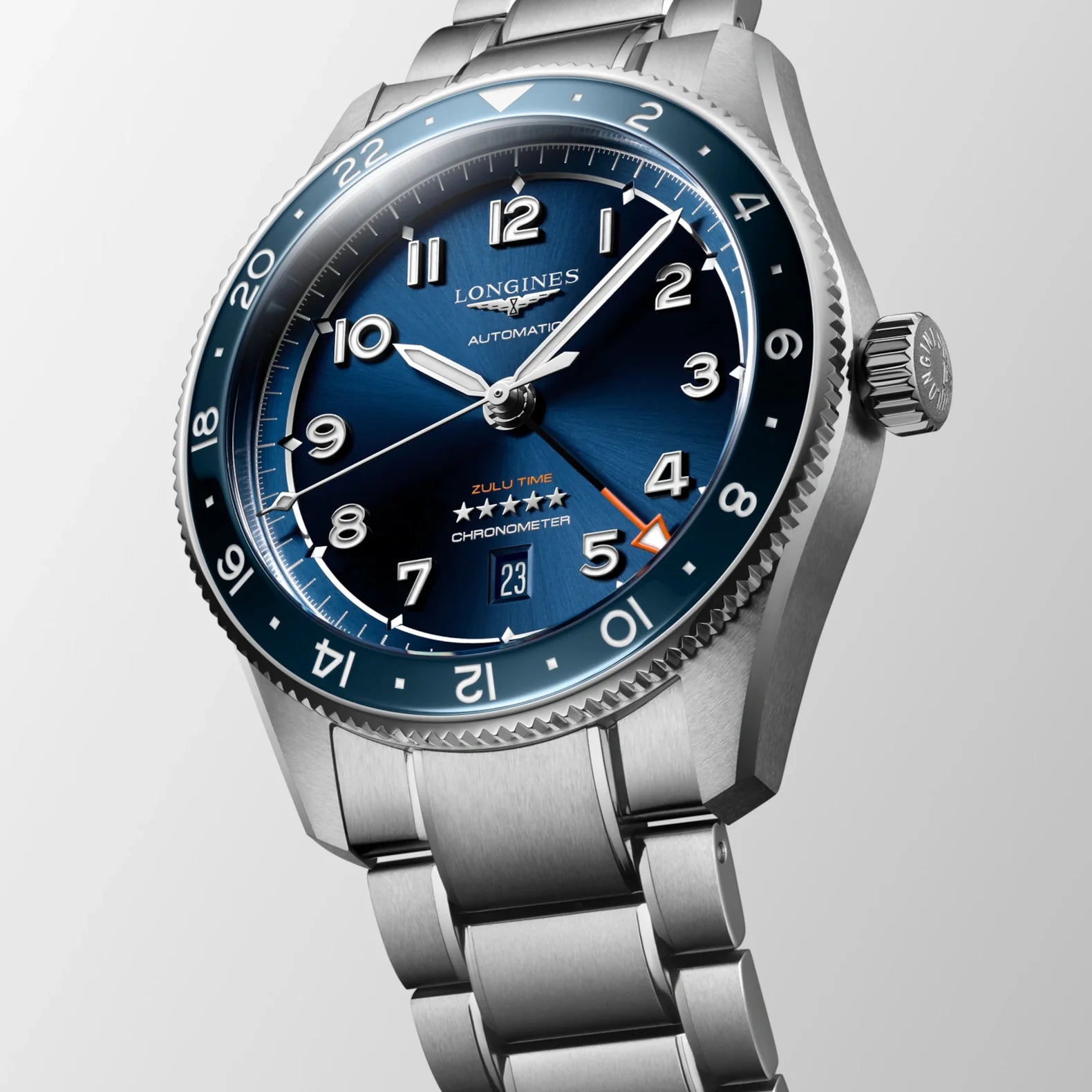 Spirit Zulu Time 42mm - Blue Dial Blue Bezel on Bracelet