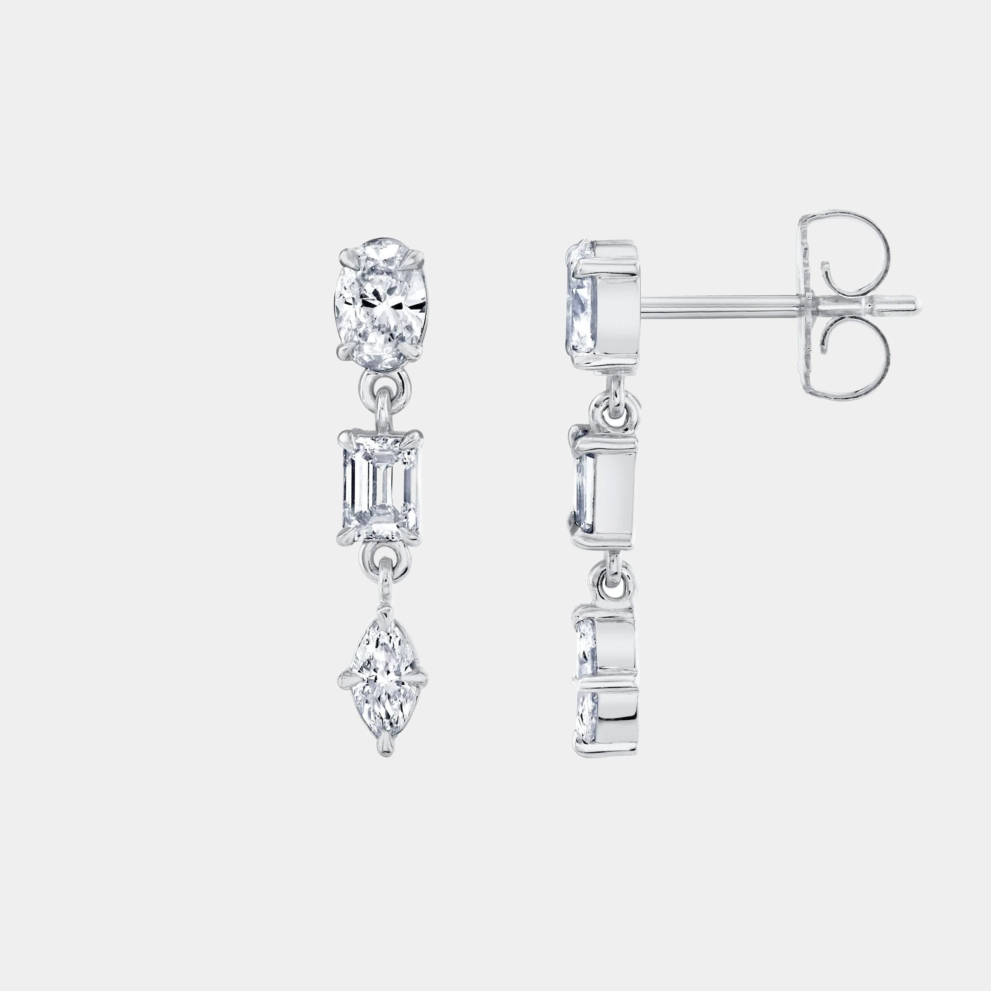 diamond drop earrings white gold