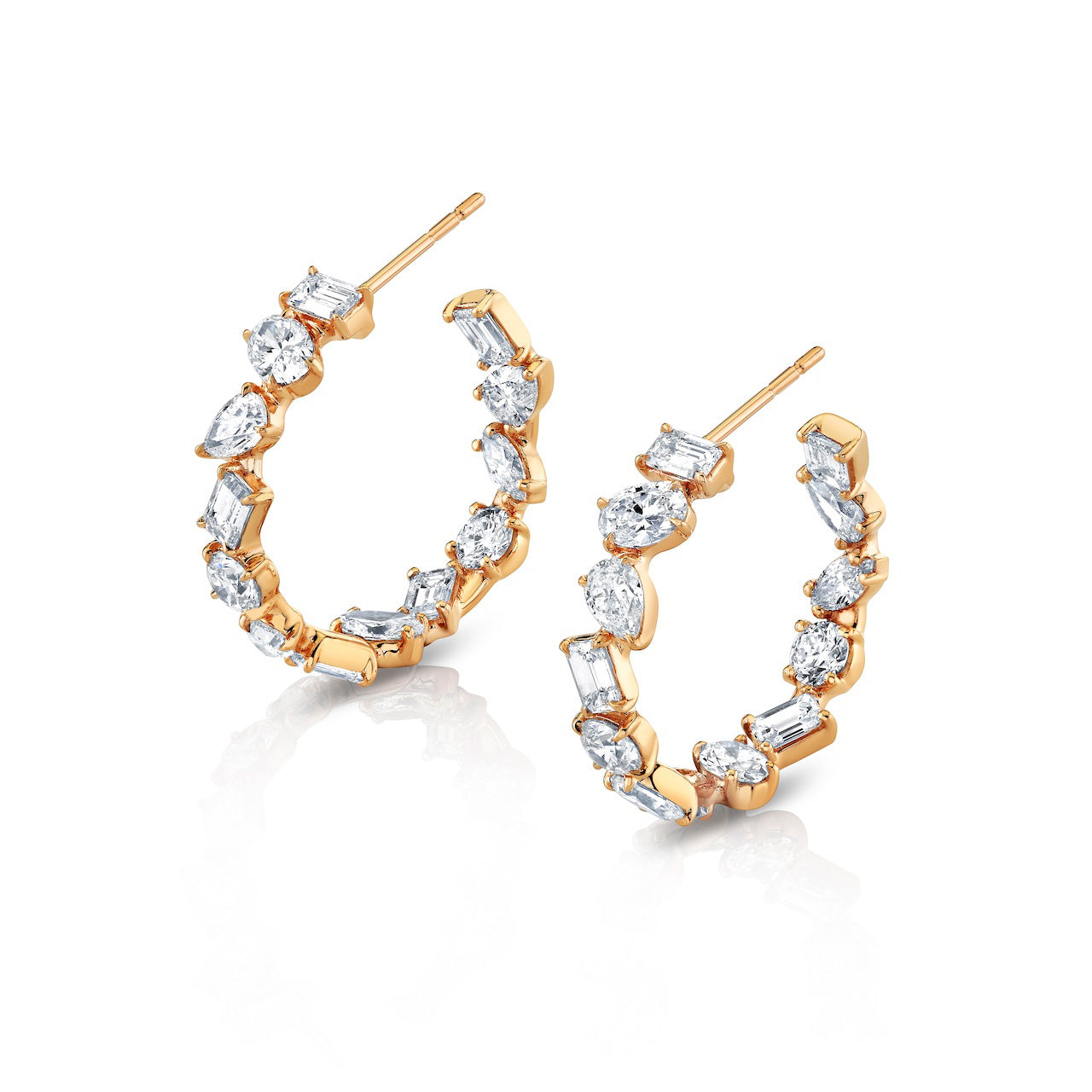 Montage Gold Diamond Hoop Earrings