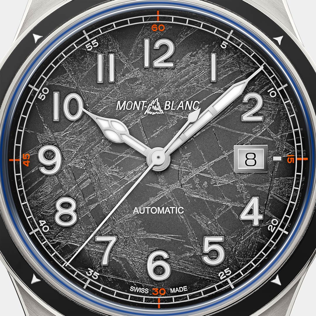 Montblanc watch face with detailed design and brand name.