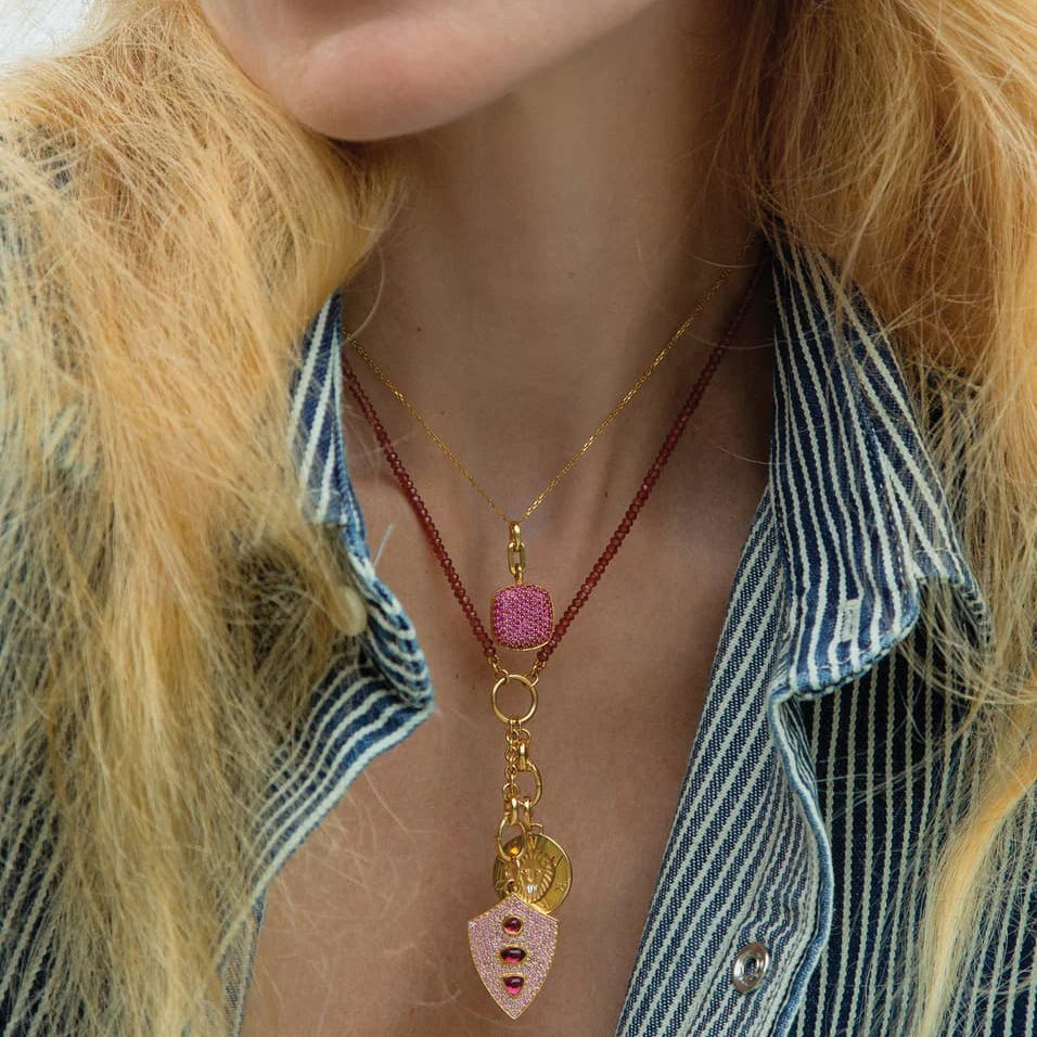 pink sapphire locket