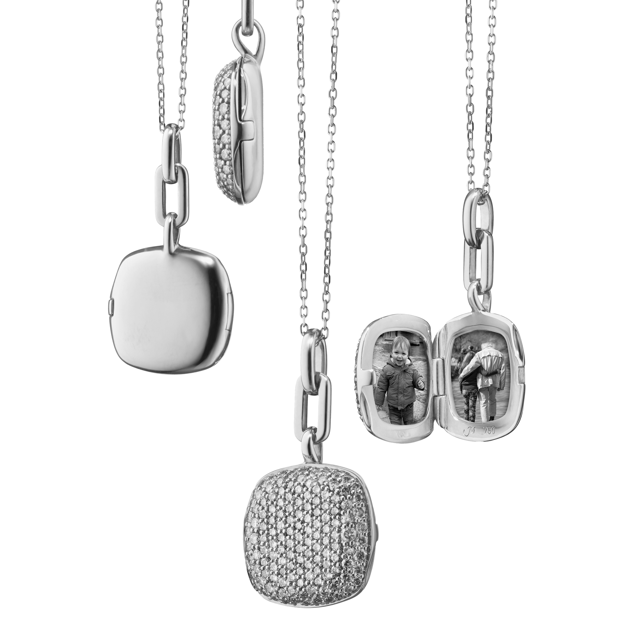 diamond locket necklace white gold