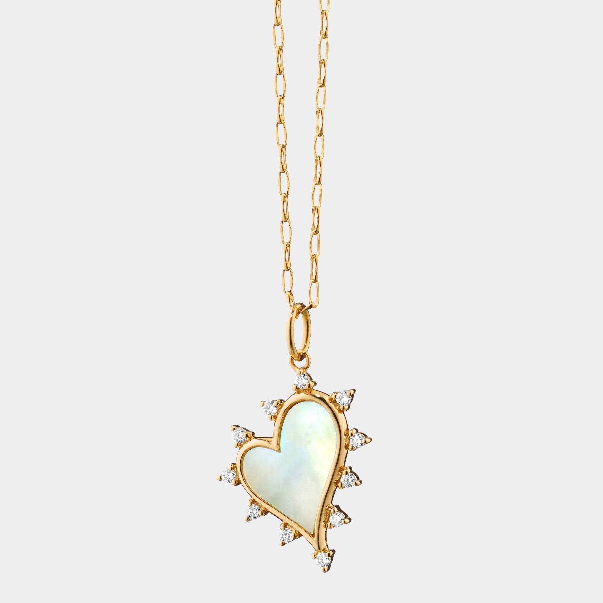 mother of pearl heart pendant
