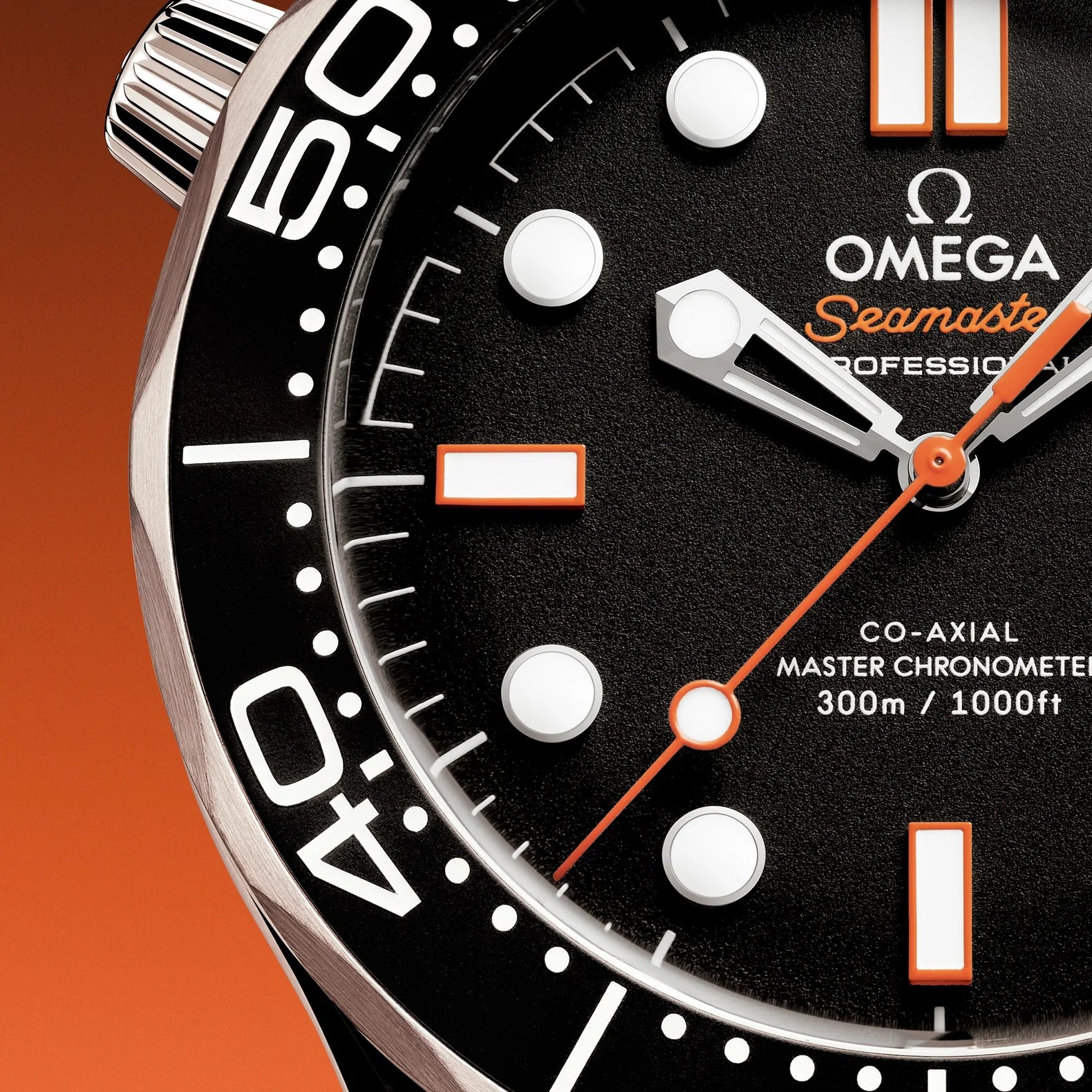 Seamaster Diver 300M 42mm - Black Orange Accent Dial on Mesh Bracelet