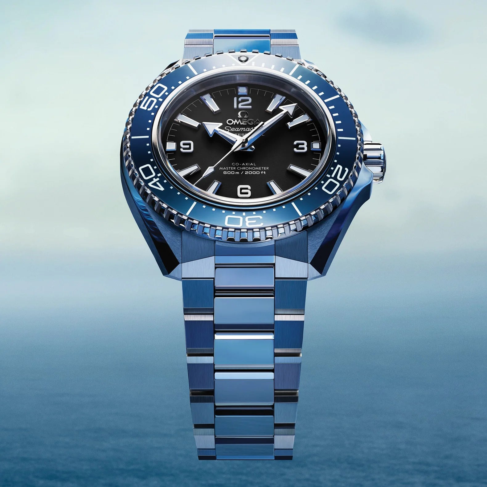 Seamaster Planet Ocean 42mm - Blue Bezel Black Dial on Bracelet