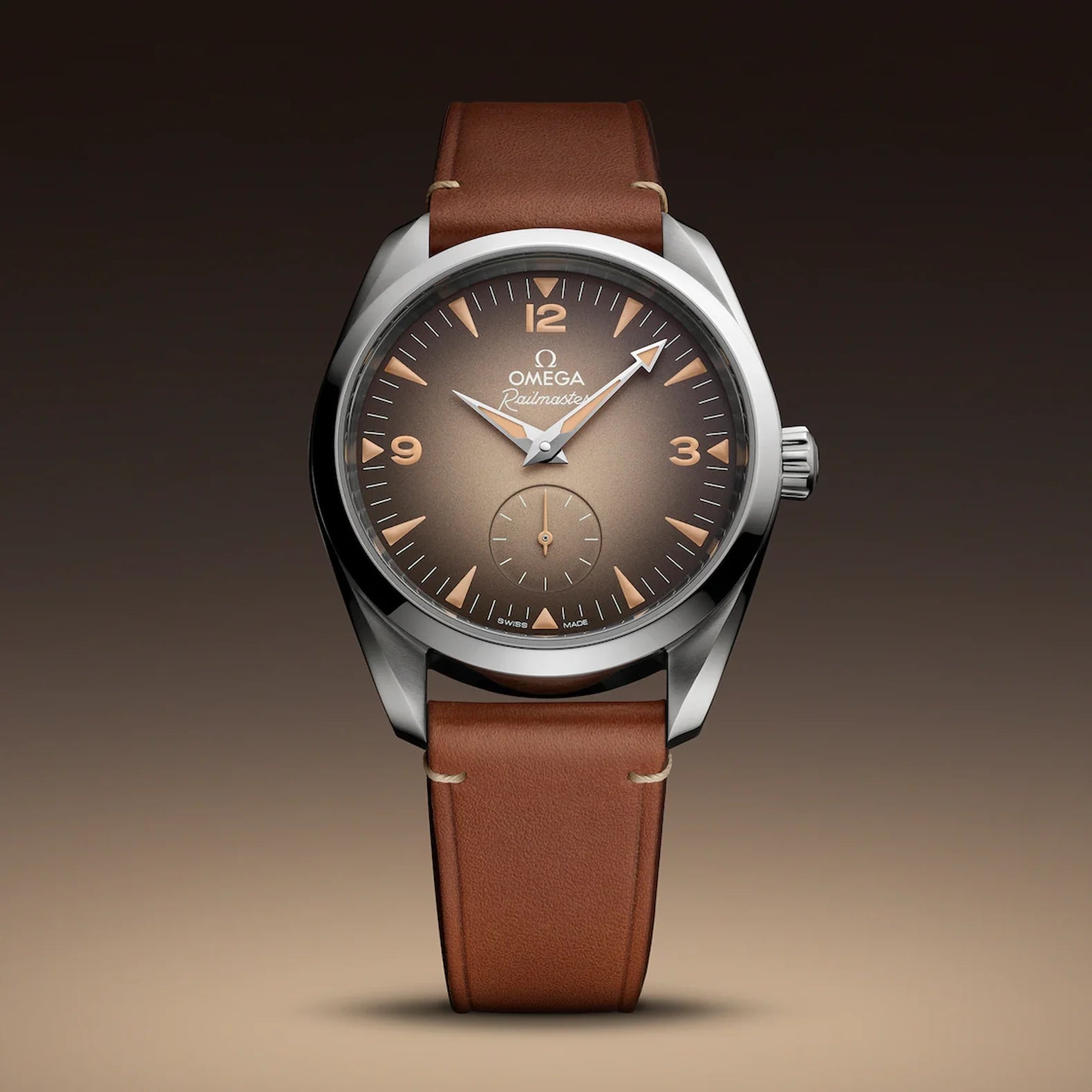 Seamaster Railmaster 38mm - Brown Gradient Dial on Leather Strap
