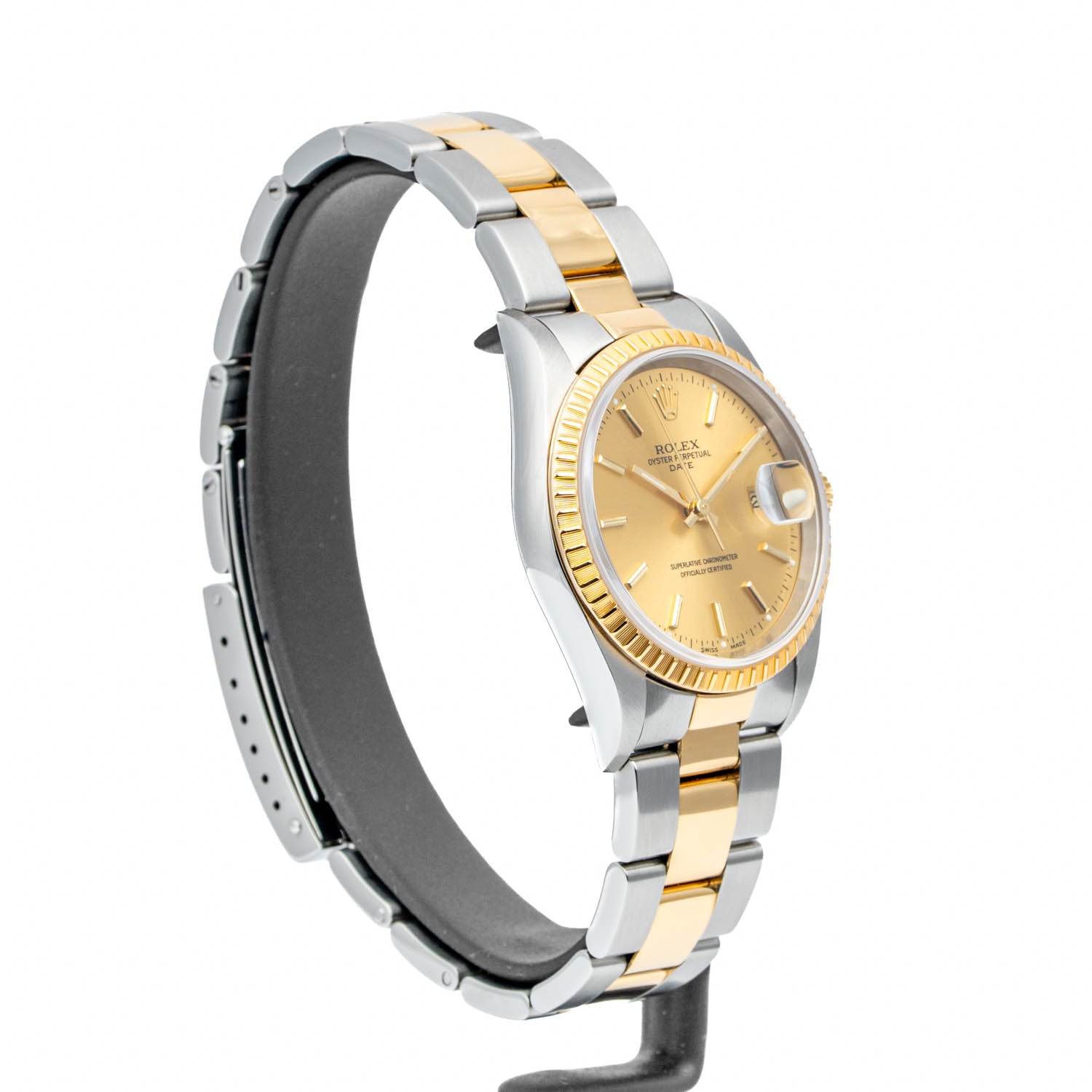 Rolex Oyster Perpetual Date Two-Tone Champagne Dial 34mm - 15223