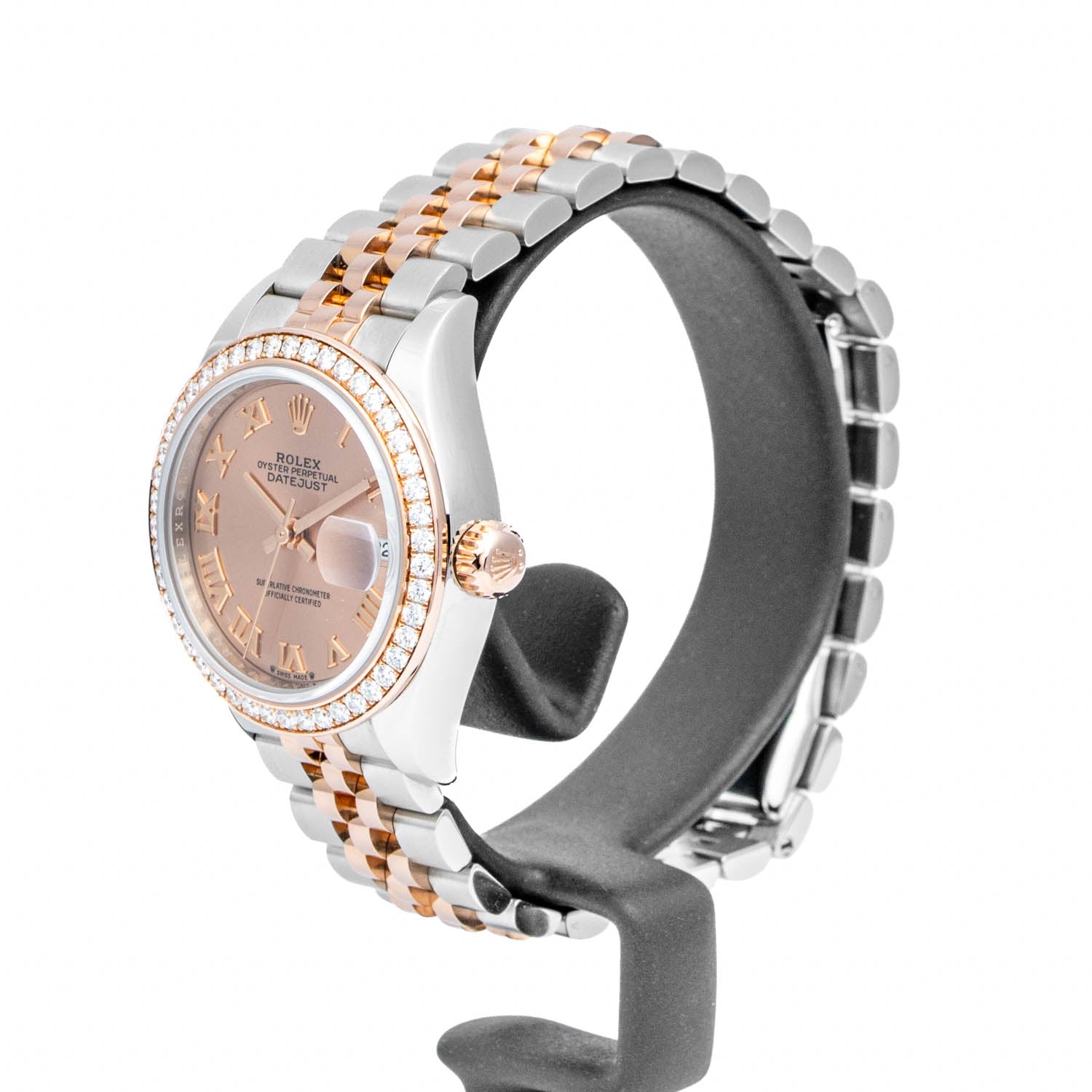 Rolex Lady-Datejust 28mm Pink Roman Diamond Bezel - 279381