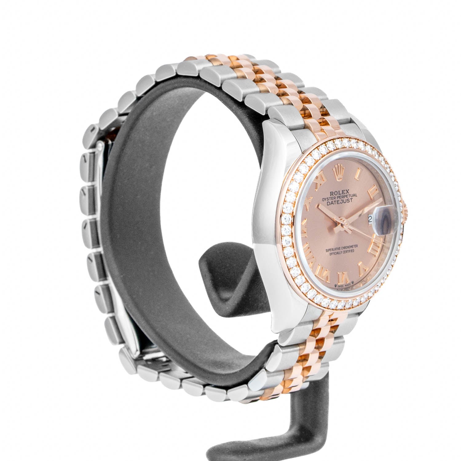 Rolex Lady-Datejust 28mm Pink Roman Diamond Bezel - 279381