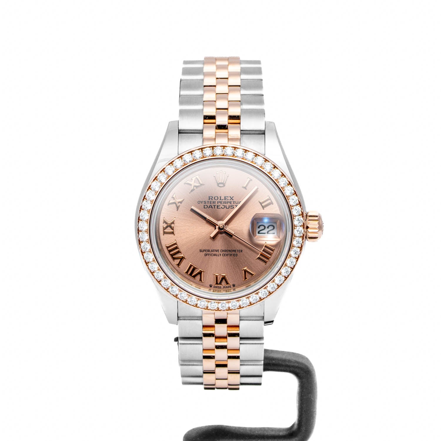 Rolex Lady-Datejust 28mm Pink Roman Diamond Bezel - 279381