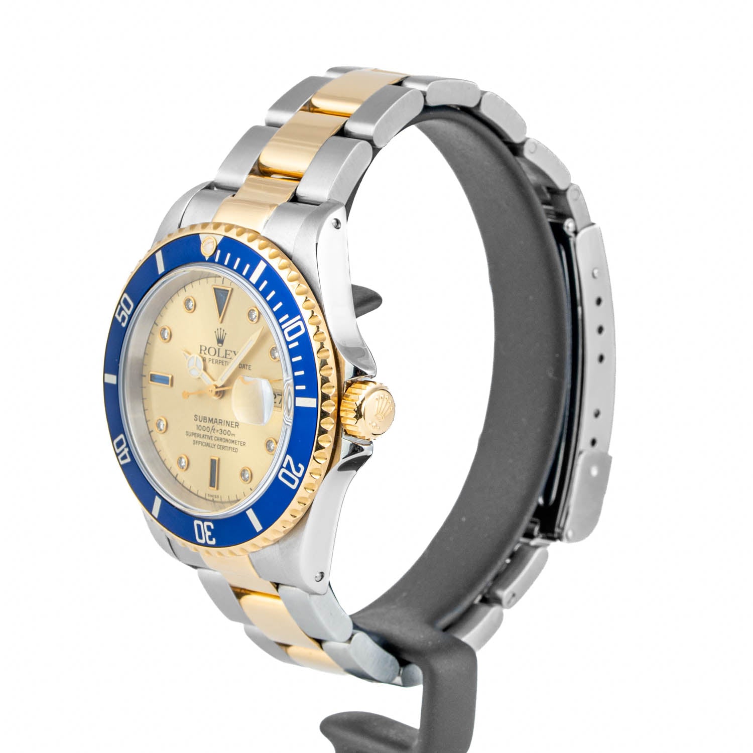 Rolex Submariner Date Two-Tone Champagne Diamond Dial 40mm - 16613