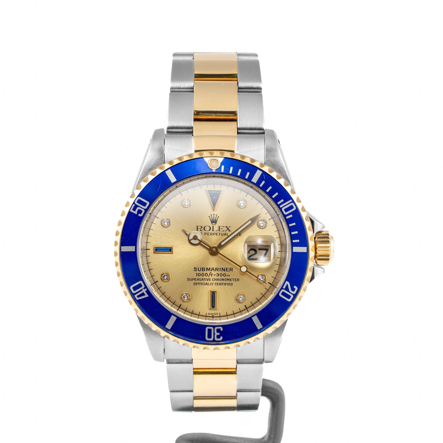 Rolex Submariner Date Two-Tone Champagne Diamond Dial 40mm - 16613