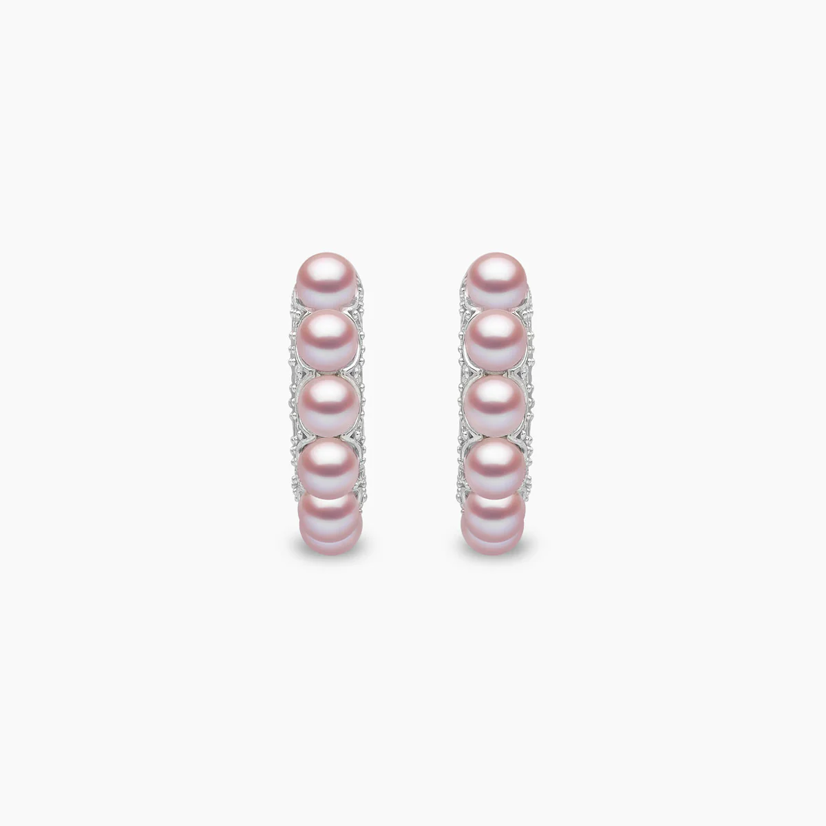 pearl and diamond huggie hoops