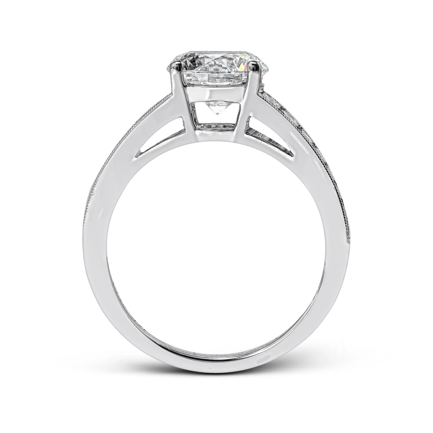Round Channel-Set Engagement Ring 18k White Gold - MR2358