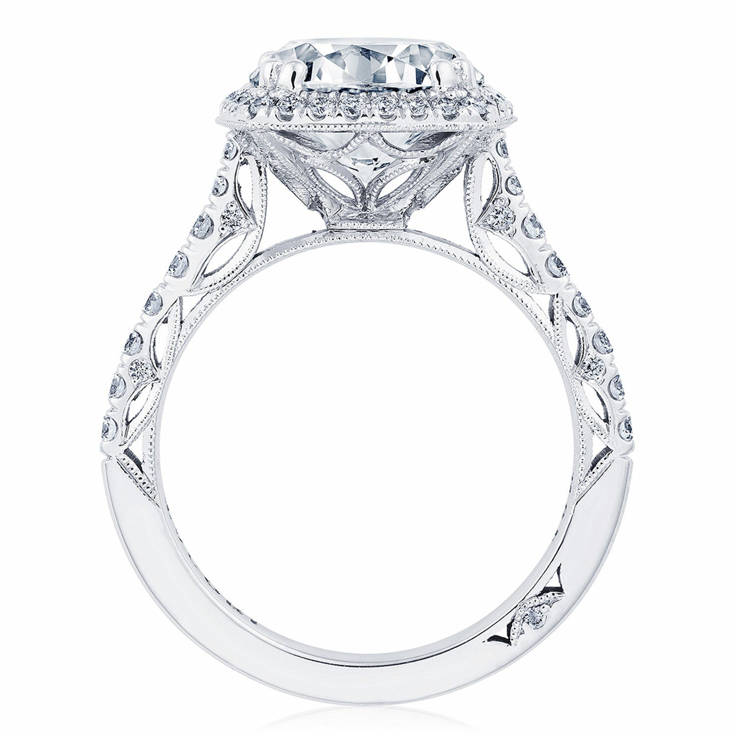 Cushion Halo 18K White Gold Engagement Ring - 269122