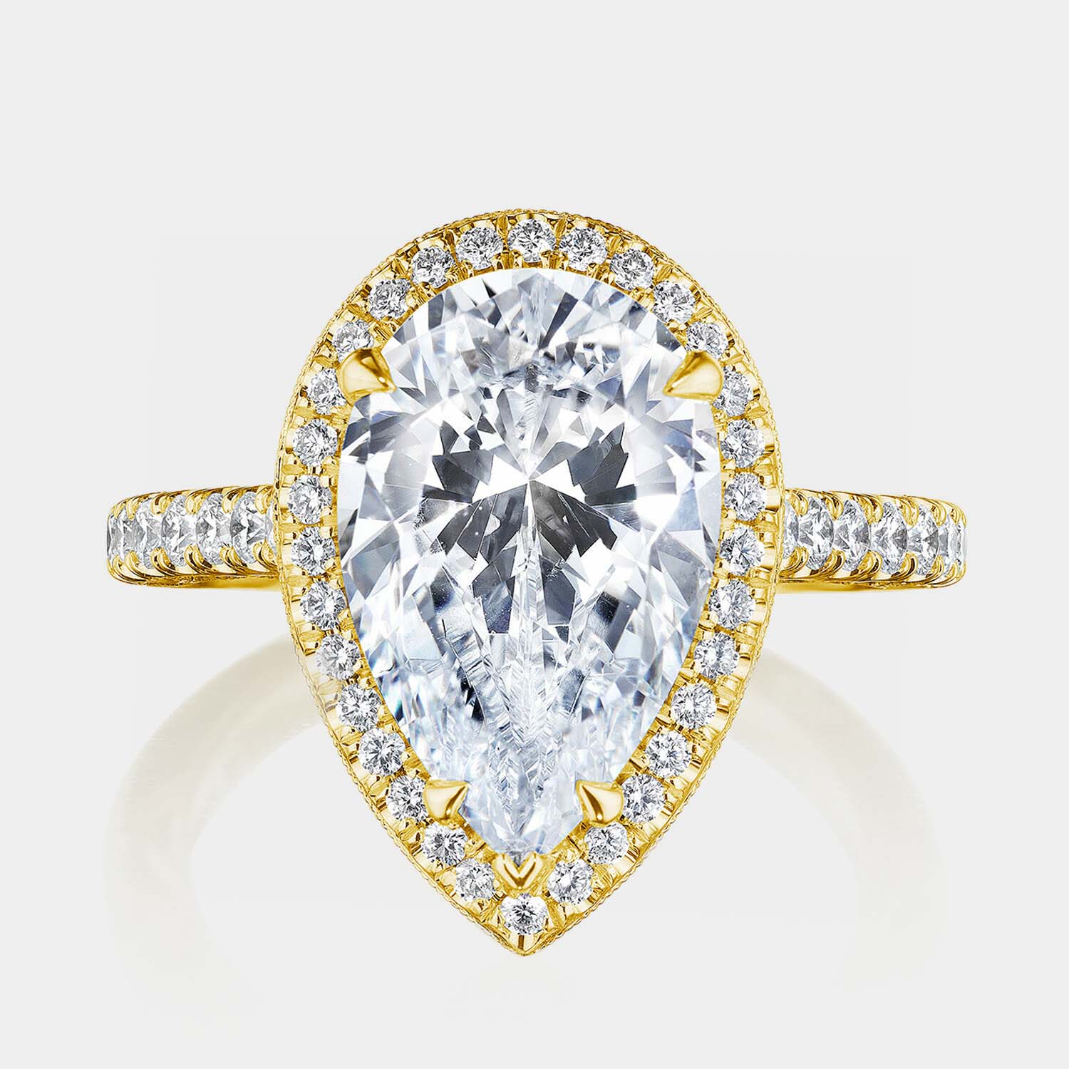 Pear Halo 18K Yellow Gold Engagement Ring - 269122