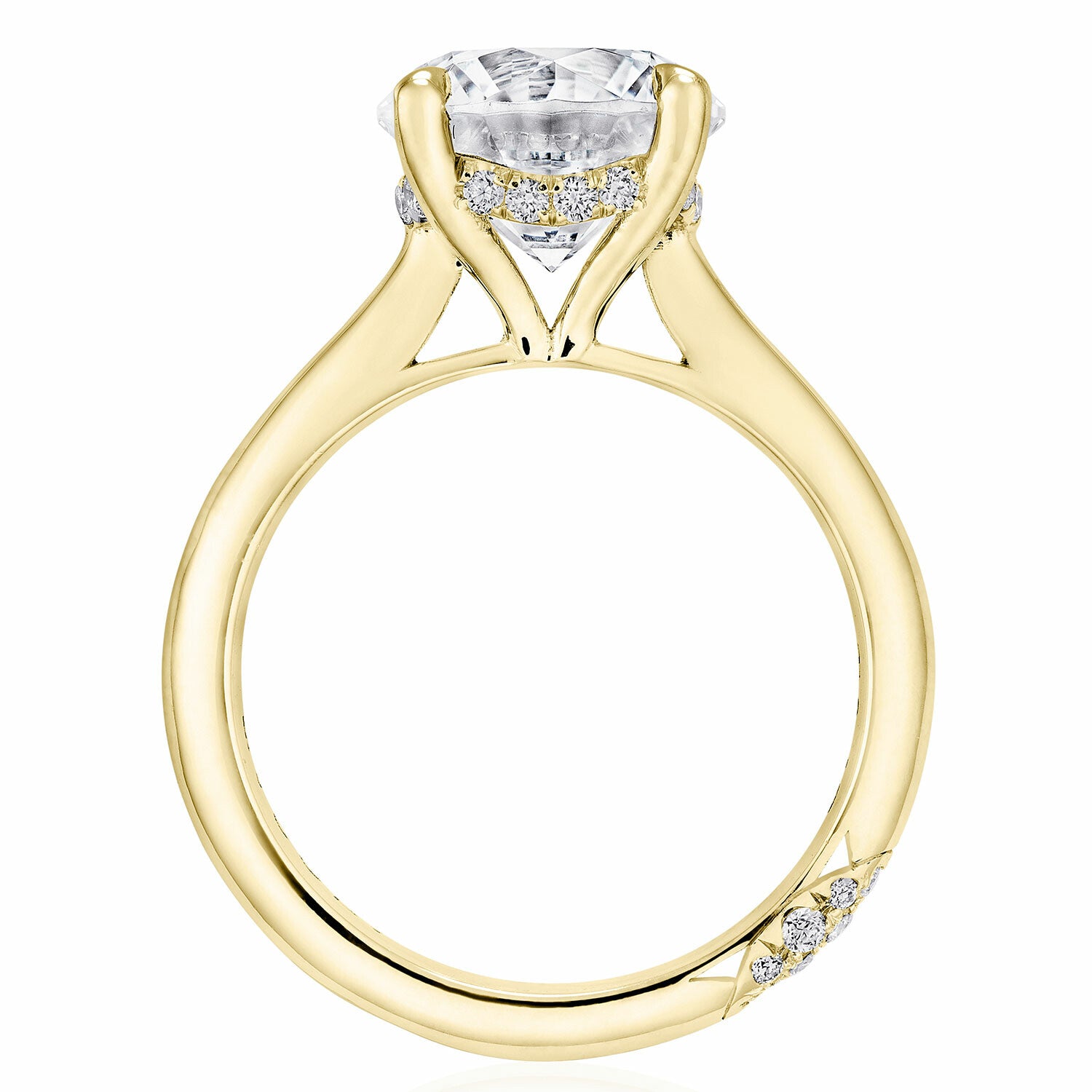 Round Solitaire 18K Yellow Gold Engagement Ring - HT2671