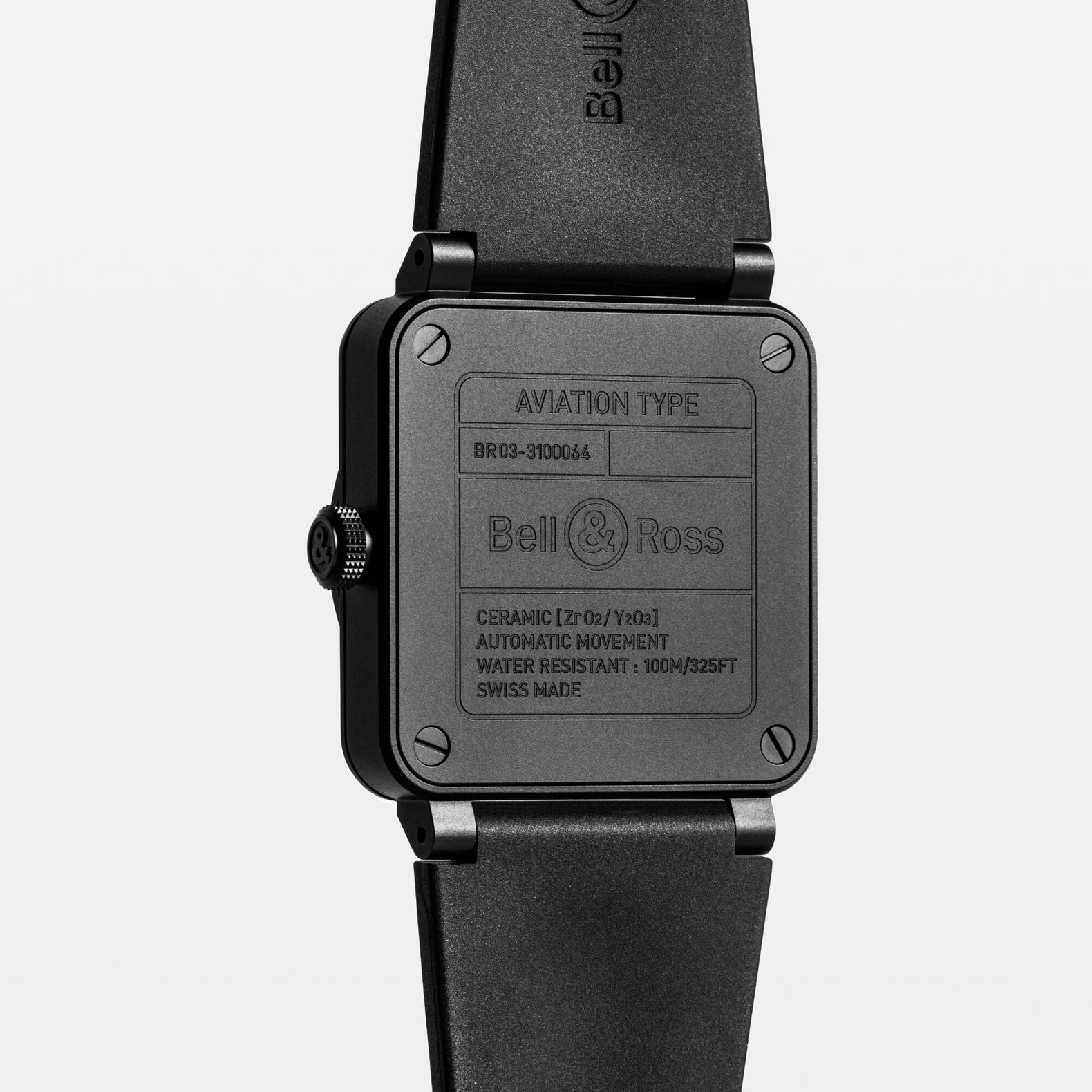 BR-03 Black Matte 41mm - Black Dial on Strap