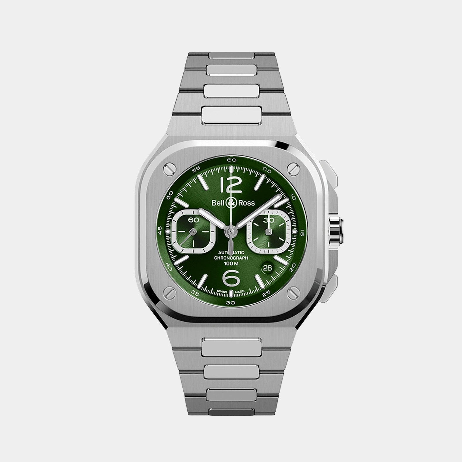 Bell & Ross | BR-05 Chrono Green Steel 42mm - Green Dial on Bracelet