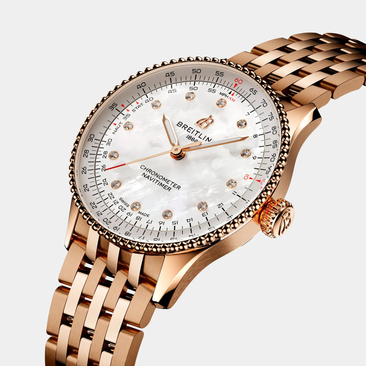 Navitimer Automatic 36 Mother-of-Pearl Dial 18K Red Gold Watch