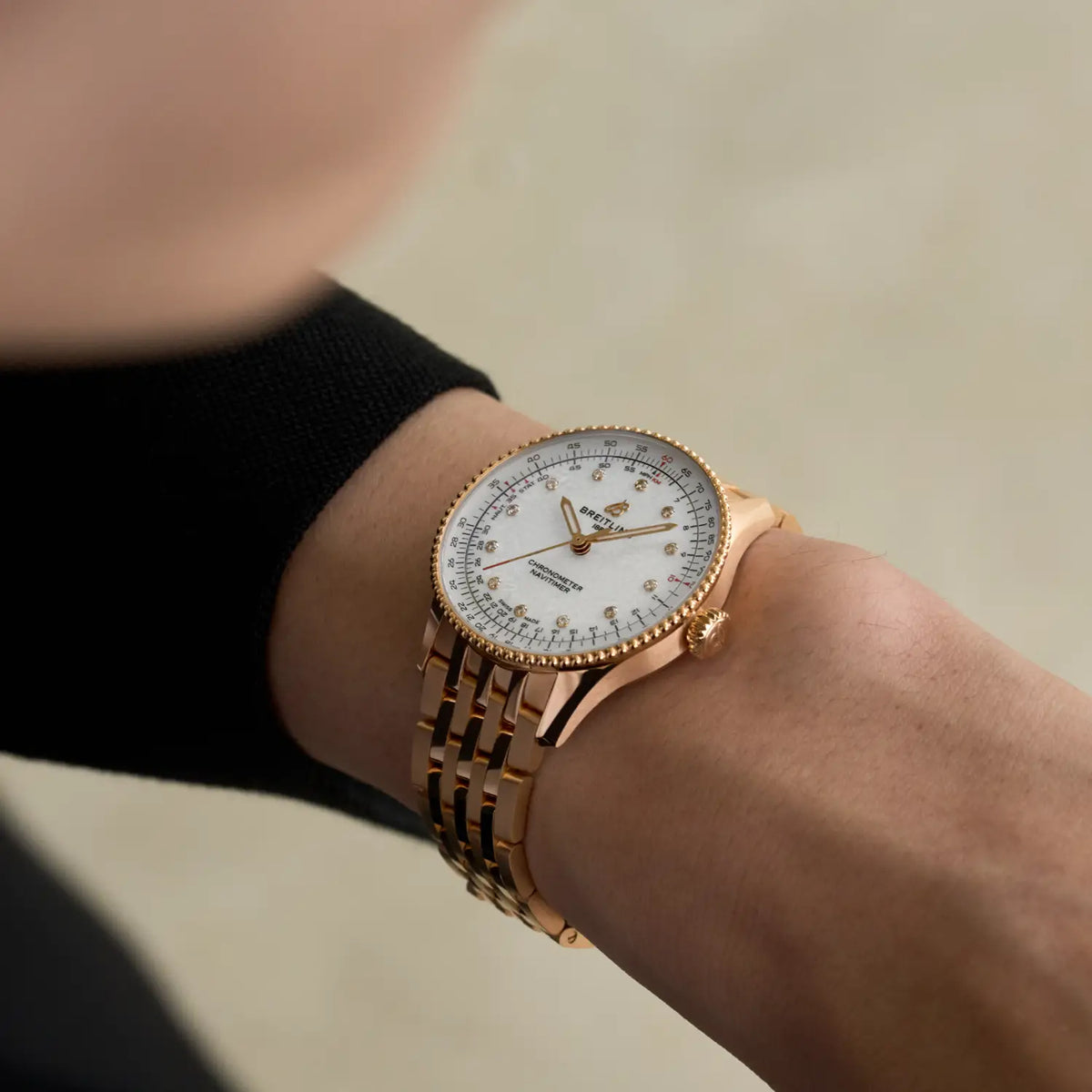 Navitimer Automatic 36 Mother-of-Pearl Dial 18K Red Gold Watch
