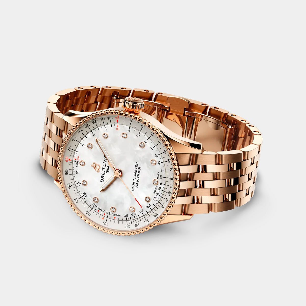 Navitimer Automatic 36 Mother-of-Pearl Dial 18K Red Gold Watch