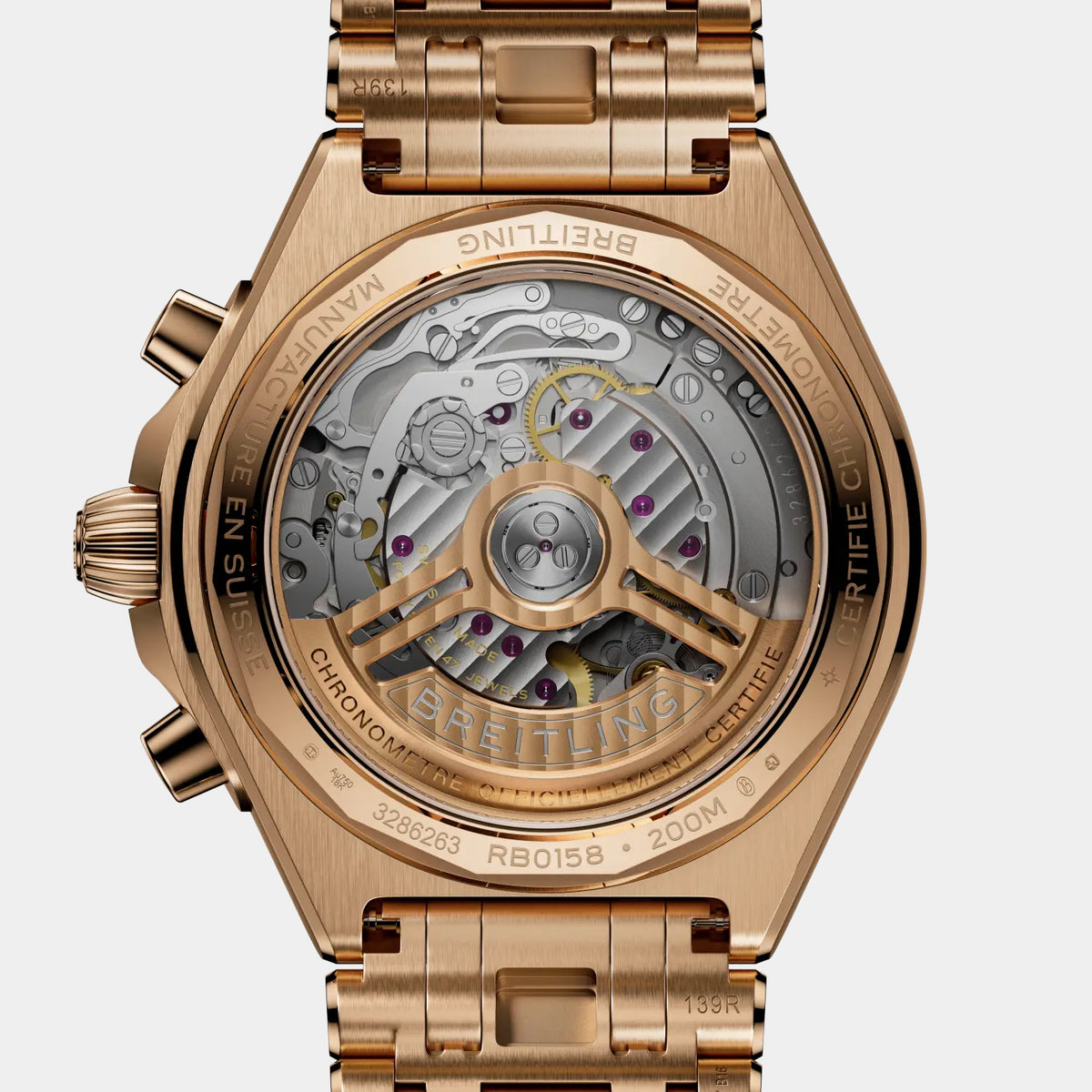 Chronomat B01 Chronograph 42 Brown Dial 18K Red Gold Watch