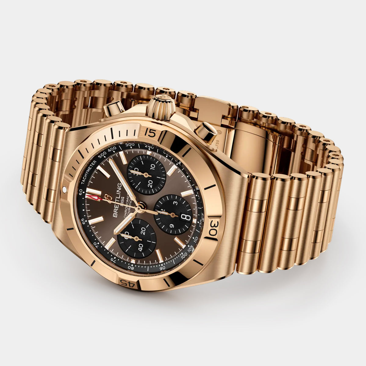 Chronomat B01 Chronograph 42 Brown Dial 18K Red Gold Watch