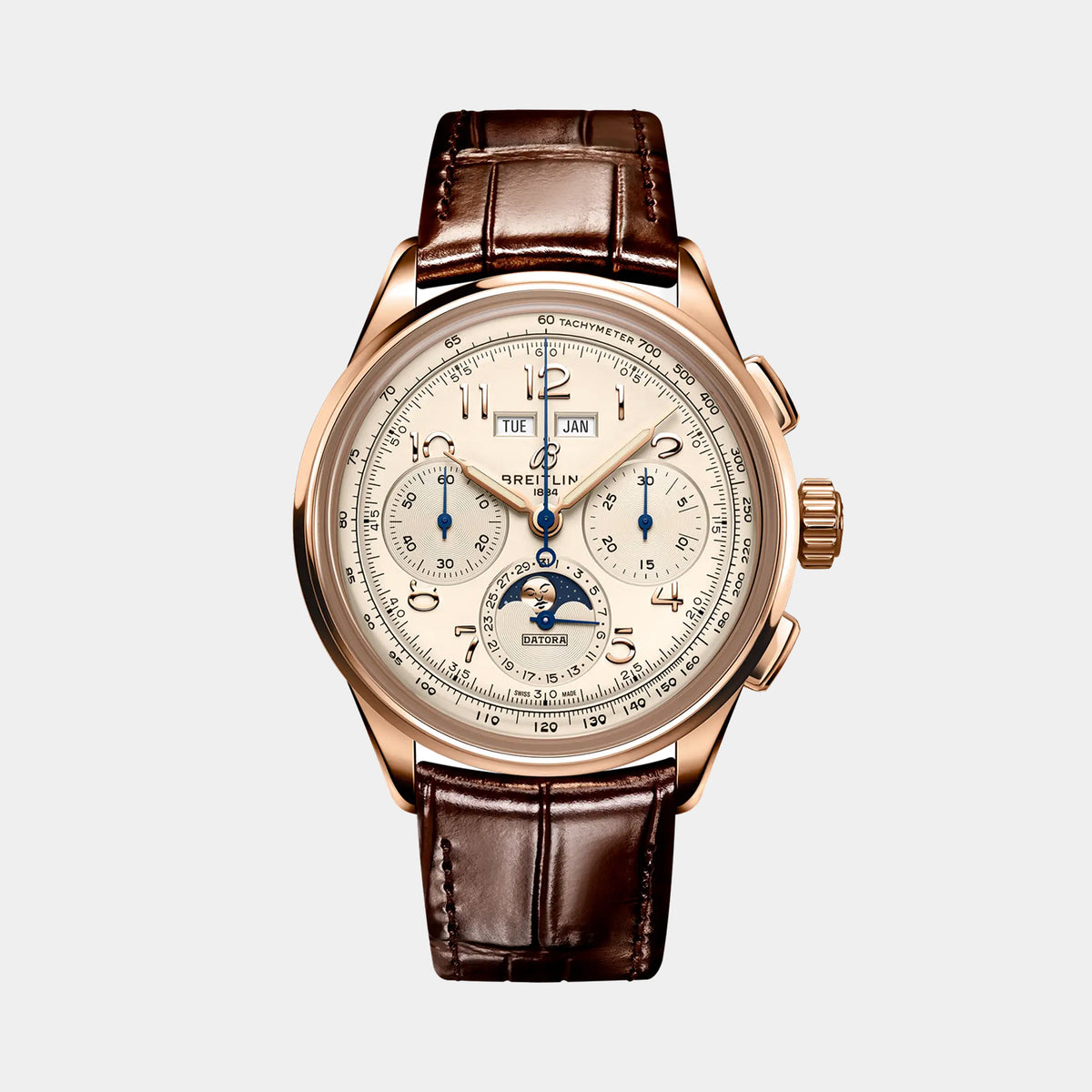 Premier B25 Datora 42 Silver Dial 18K Red Gold Watch