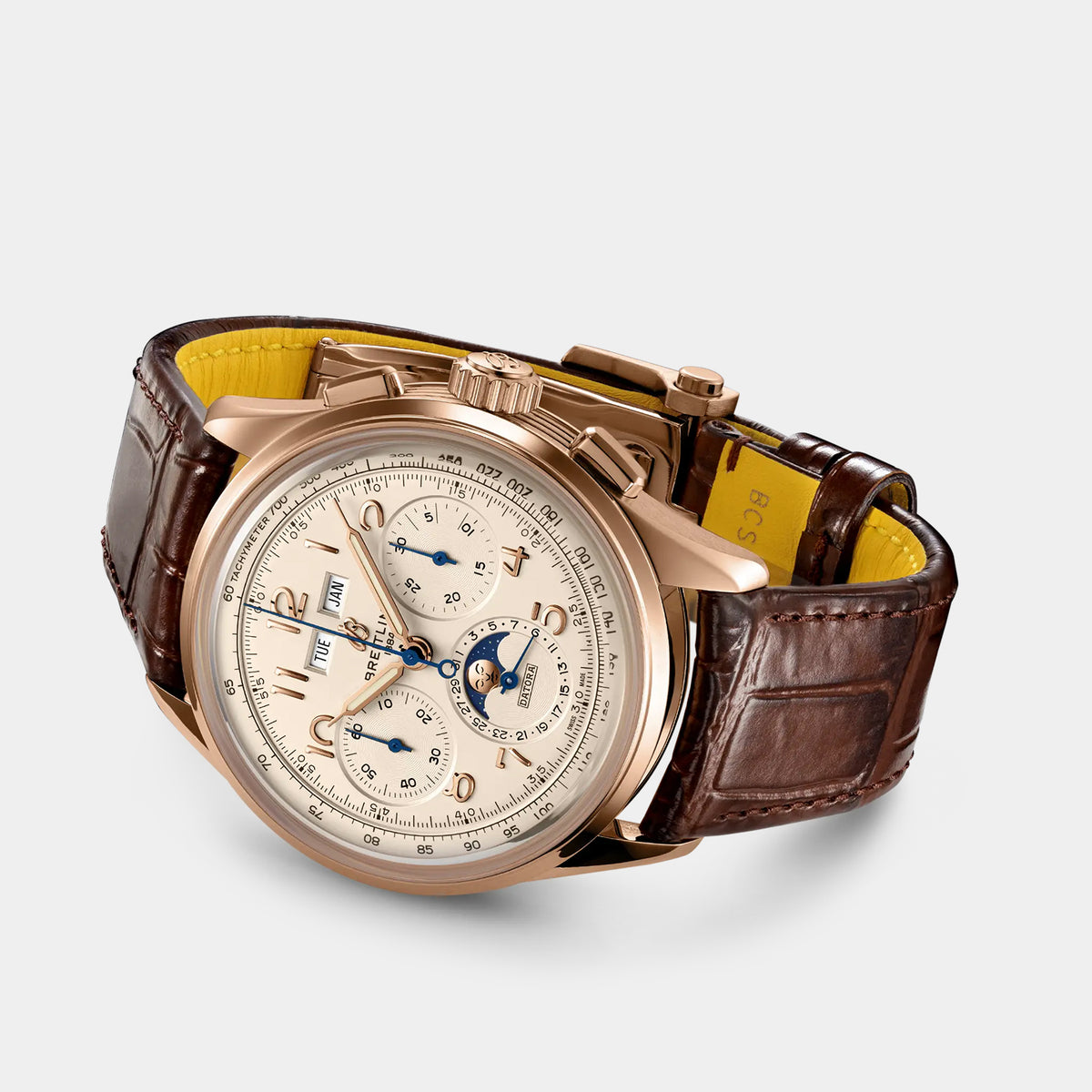 Premier B25 Datora 42 Silver Dial 18K Red Gold Watch